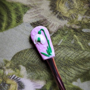 Hóvirág mintás rózsaszín teáskanál - otthon & életmód - konyhafelszerelés, tálalás - tálalás - kanál & villa - Meska.hu