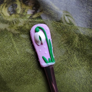 Hóvirág mintás rózsaszín teáskanál - otthon & életmód - konyhafelszerelés, tálalás - tálalás - kanál & villa - Meska.hu