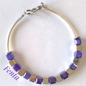 kocka karkötő, , Ékszerkészítés, Gyöngyfűzés, gyöngyhímzés, MESKA