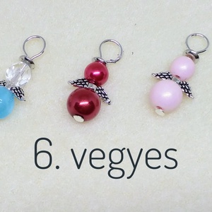 Gyöngy angyalkák - karácsony - karácsonyi ajándékozás - karácsonyi képeslap, üdvözlőlap, ajándékkísérő - Meska.hu