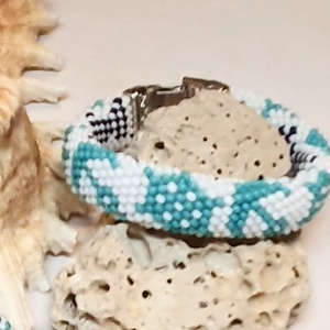 Horgonyos lapos karkötő, Ékszer, Karkötő, Gyöngyös karkötő, Horgolás, Ékszerkészítés, MESKA