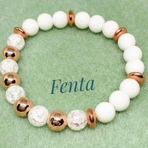 Fehér és arany karkötő, Ékszer, Karkötő, Gyöngyös karkötő, Ékszerkészítés, Gyöngyfűzés, gyöngyhímzés, MESKA