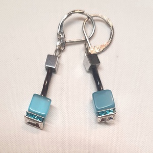 CUBE kék fülbevaló - Meska.hu