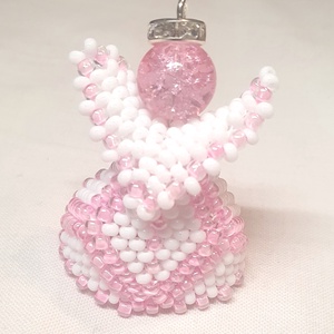 Angyalka, Karácsony, Karácsonyi lakásdekoráció, Karácsonyfadíszek, Ékszerkészítés, Gyöngyfűzés, gyöngyhímzés, MESKA