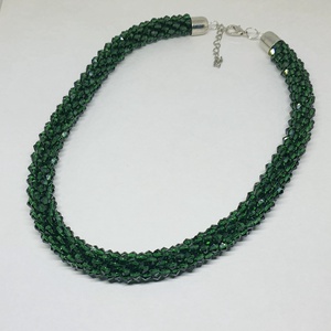 Zöld gyöngyhorgolt nyaklánc - Meska.hu