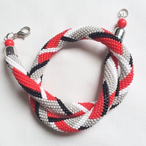 gyöngyhorgolt nyaklánc - ékszer - nyaklánc - gyöngyös nyaklánc - Meska.hu