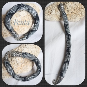 kígyó kapcsos karkötő - ékszer - karkötő - gyöngyös karkötő - Meska.hu