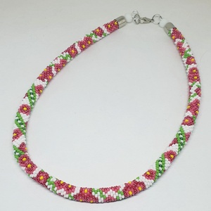 gyöngyhorgolt nyaklánc - ékszer - nyaklánc - gyöngyös nyaklánc - Meska.hu