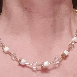 CUBE fehérek ékszerszett - ékszer - ékszerszett - Meska.hu