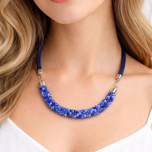 Kék álom, Ékszer, Nyaklánc, Medál nélküli nyaklánc, Ékszerkészítés, Horgolás, MESKA