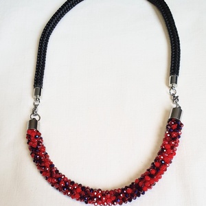 Bordó álom, Ékszer, Nyaklánc, Medál nélküli nyaklánc, Ékszerkészítés, Horgolás, MESKA