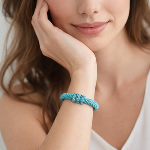 Türkíz karkötő - ékszer - karkötő - gyöngyös karkötő - Meska.hu