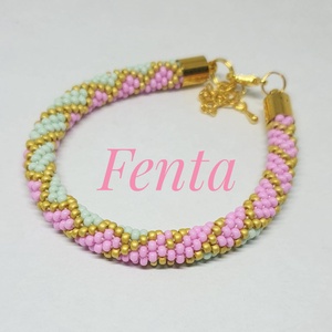 Gyöngyhorgolt karkötő, Ékszer, Karkötő, Gyöngyös karkötő, Gyöngyfűzés, gyöngyhímzés, Horgolás, MESKA