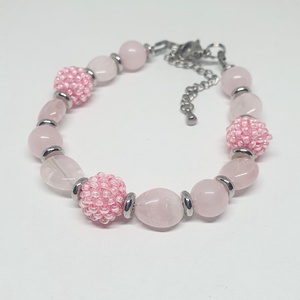 Rózsaszín gyöngy karkötők - ékszer - karkötő - gyöngyös karkötő - Meska.hu