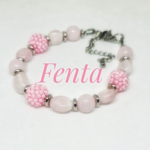 Rózsaszín gyöngy karkötők, Ékszer, Karkötő, Gyöngyös karkötő, Gyöngyfűzés, gyöngyhímzés, MESKA