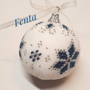 gömb karácsonyi dísz, Karácsony, Karácsonyi lakásdekoráció, Karácsonyi manók, figurák, Ékszerkészítés, Horgolás, MESKA