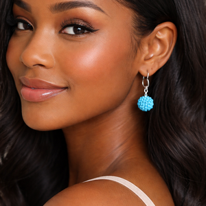 Kék bogyó fülbevaló - ékszer - fülbevaló - lógó fülbevaló - Meska.hu