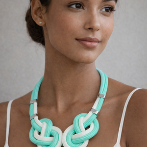 Menta fonal nyakék - ékszer - nyaklánc - medál nélküli nyaklánc - Meska.hu