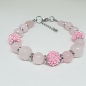 Rózsaszín gyöngy karkötők - ékszer - karkötő - gyöngyös karkötő - Meska.hu