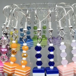 Csíkos fülbevalók - ékszer - fülbevaló - lógó fülbevaló - Meska.hu