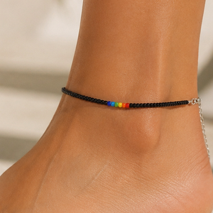 Minimál fekete bokalánc - Meska.hu