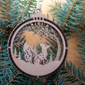 Róka 3D karácsonyfadísz, Karácsony, Karácsonyi lakásdekoráció, Karácsonyfadíszek, Famegmunkálás, MESKA