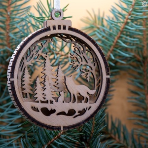 Farkas 3D karácsonyfadísz - Meska.hu