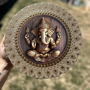 Ganésha Pontozott Mandala  Arany, Barna és Bronz Harmóniája  - otthon & életmód - dekoráció - spiritualitás - mandala - Meska.hu