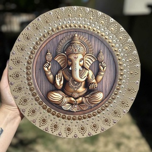 Ganésha Pontozott Mandala  Arany, Barna és Bronz Harmóniája  - otthon & életmód - dekoráció - spiritualitás - mandala - Meska.hu
