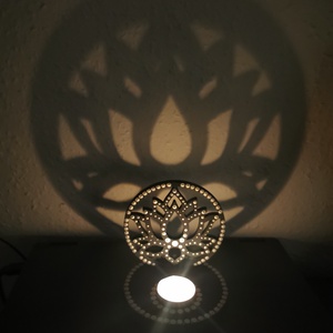 Lótusz Fekete Árnyéklámpás - otthon & életmód - dekoráció - spiritualitás - mandala - Meska.hu