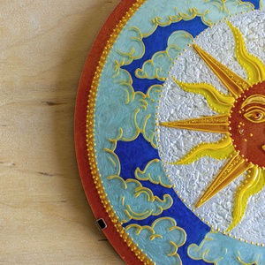 Napsugaras mandala, Otthon & Életmód, Dekoráció, Spiritualitás, Mandala, Üvegművészet, Festészet, MESKA