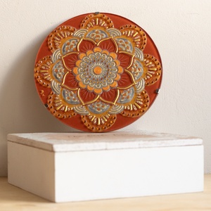 Dinamizmus mandala, Otthon & Életmód, Dekoráció, Spiritualitás, Mandala, Festett tárgyak, Üvegművészet, MESKA