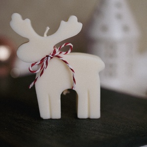 Szarvas szójagyertya, Karácsony, Karácsonyi lakásdekoráció, Karácsonyi illatgyertya, mécses, Gyertya-, mécseskészítés, MESKA