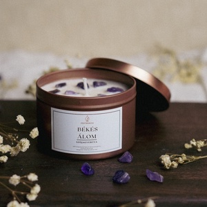 Ametiszt ásvány gyertya, Otthon & Életmód, Gyertya, illat, aroma, Gyertya, Gyertya-, mécseskészítés, MESKA