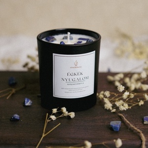 Lapis Lazuli ásványgyertya, Otthon & Életmód, Gyertya, illat, aroma, Gyertya, Gyertya-, mécseskészítés, MESKA