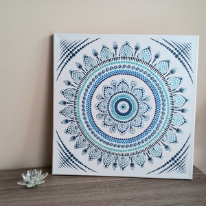 Pontozott mandala - kék - Meska.hu
