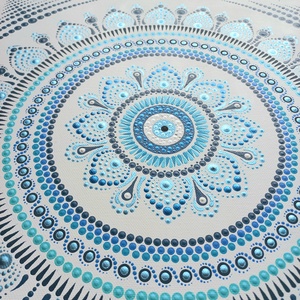 Pontozott mandala - kék - otthon & életmód - dekoráció - spiritualitás - mandala - Meska.hu