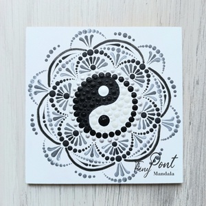 Hűtőmágnes - Jing- jang mandala - Meska.hu