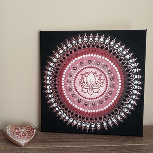 Pontozott mandala- rózsaszín lótusz - otthon & életmód - dekoráció - spiritualitás - mandala - Meska.hu