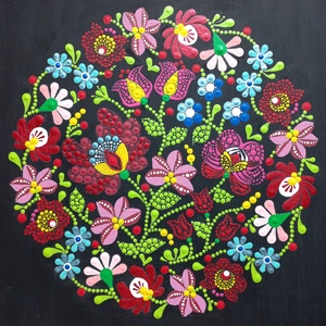 Pontozott mandala - magyaros minta, Otthon & Életmód, Dekoráció, Spiritualitás, Mandala, Festészet, MESKA