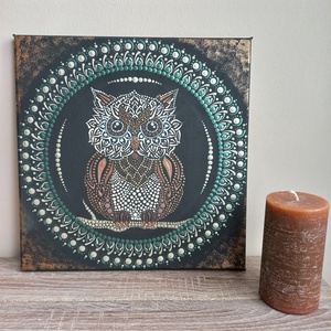 Pontozott mandala- Bagoly - Meska.hu