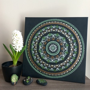 Pontozott mandala - Föld, természet színeivel - Meska.hu