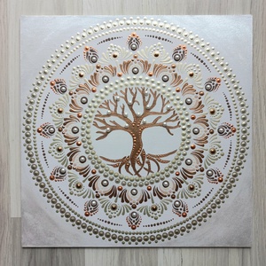 Pontozott mandala- Életfa strasszkővel - otthon & életmód - dekoráció - spiritualitás - mandala - Meska.hu