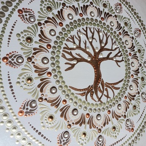 Pontozott mandala- Életfa strasszkővel - Meska.hu