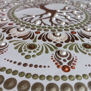 Pontozott mandala- Életfa strasszkővel - otthon & életmód - dekoráció - spiritualitás - mandala - Meska.hu