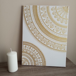 Pontozott mandala - Arany mandala - Meska.hu