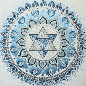 Pontozott mandala - Merkaba, Otthon & Életmód, Dekoráció, Spiritualitás, Mandala, Festészet, MESKA