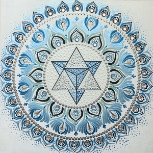 Pontozott mandala - Merkaba, Otthon & Lakás, Dekoráció, Spiritualitás, Mandala, Festészet, Meska