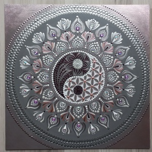 Pontozott mandala - Jin- jang - Meska.hu