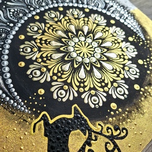 Pontozott mandala - Szarvas, arany-ezüst - otthon & életmód - dekoráció - spiritualitás - mandala - Meska.hu